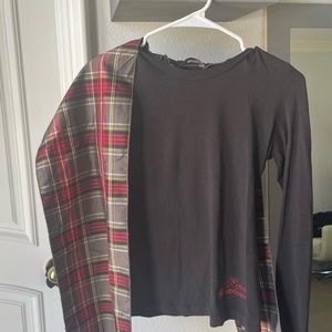 Moschino Top with Tartan Shoulder Wrap